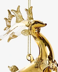 Holiday Lane Gilded Glamour Glass Deer Ornament, Macy's Exclusive