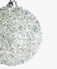 Holiday Lane Iced Delight Glitter Beaded Snowball Ornament, Macy's Exclusive