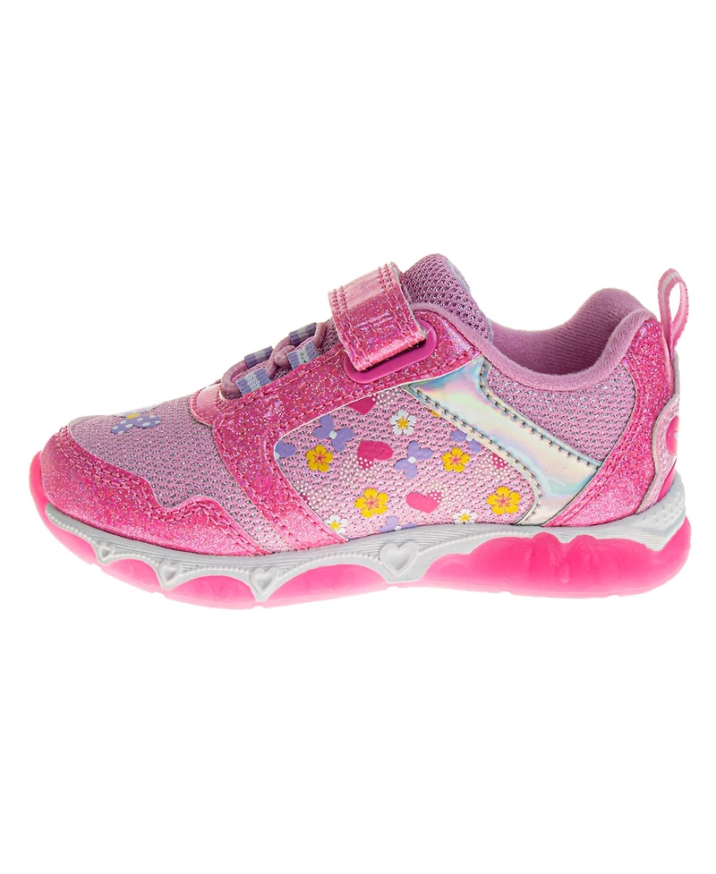 Disney Toddler Girls Light Up Hook and Loop Sneakers