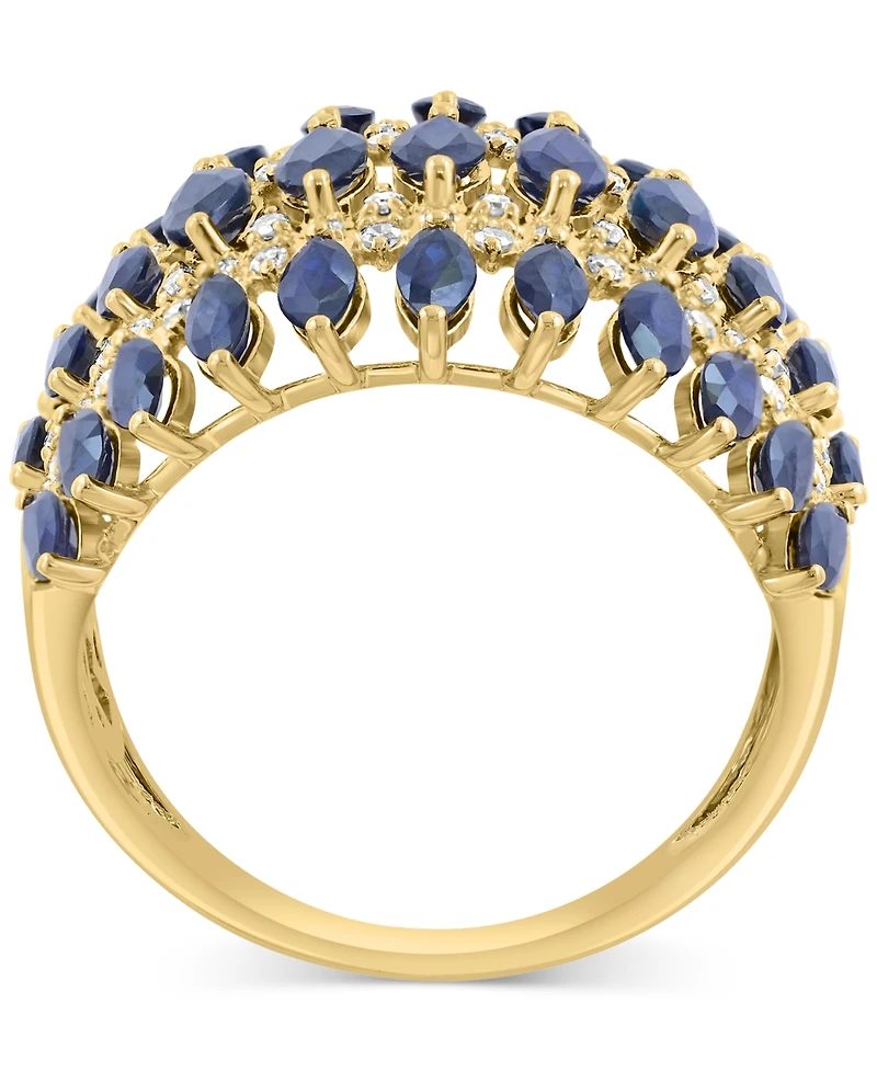 Effy Sapphire (3-5/8 ct. t.w.) & Diamond (5/8 ct. t.w.) Crown Inspired Statement Ring in 14k Gold
