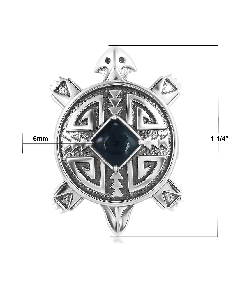 Sterling Silver Black Onyx Fritz Casuse Split Shank Turtle Ring,