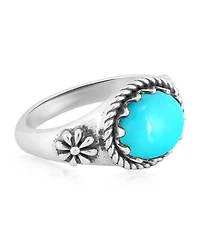 Sterling Silver Sleeping Beauty Turquoise East West Ring