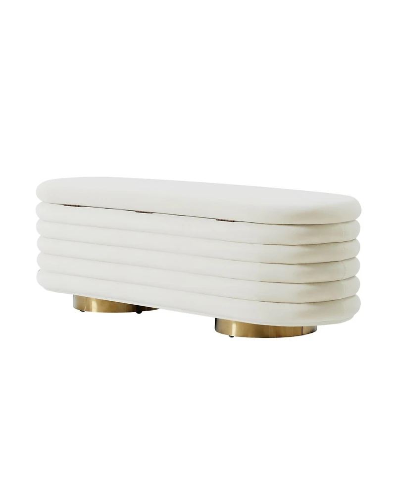 Rupert Bench with Gold-finished Metal Legs