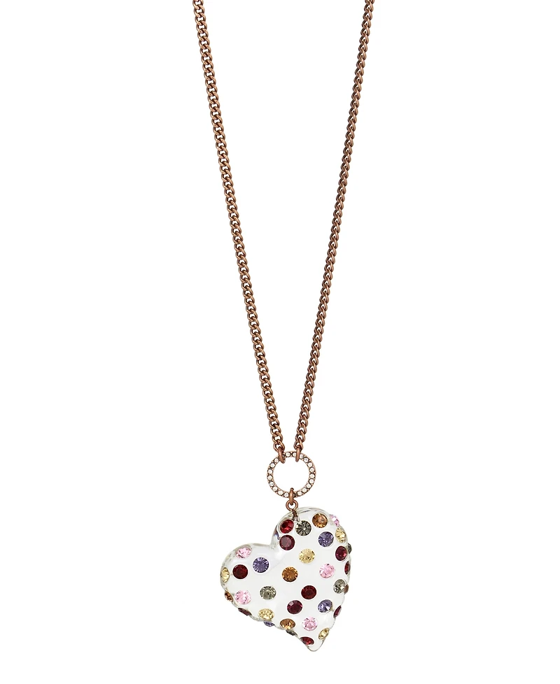 Betsey Johnson Faux Stone Heart Pendant Necklace