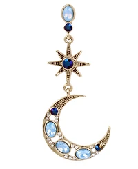 Betsey Johnson Faux Stone Celestial Mismatch Drop Earrings