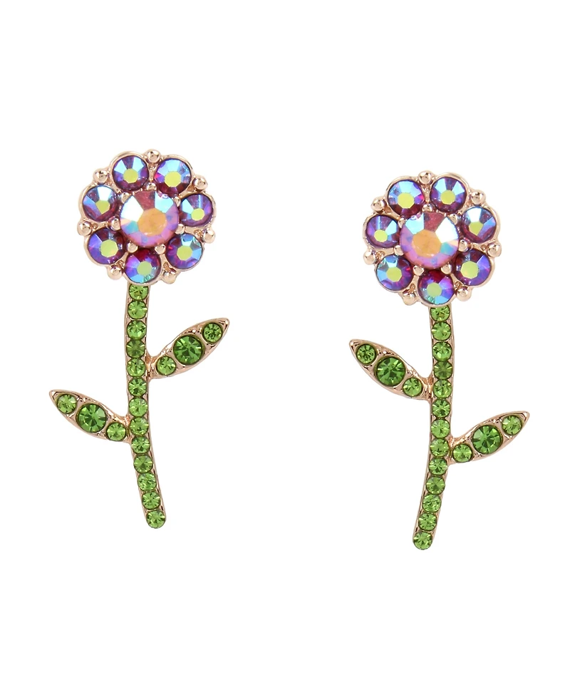 Betsey Johnson Faux Stone Flower Earrings