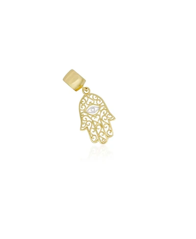 The Lovery Gold Lace Hamsa Charm 14K Gold
