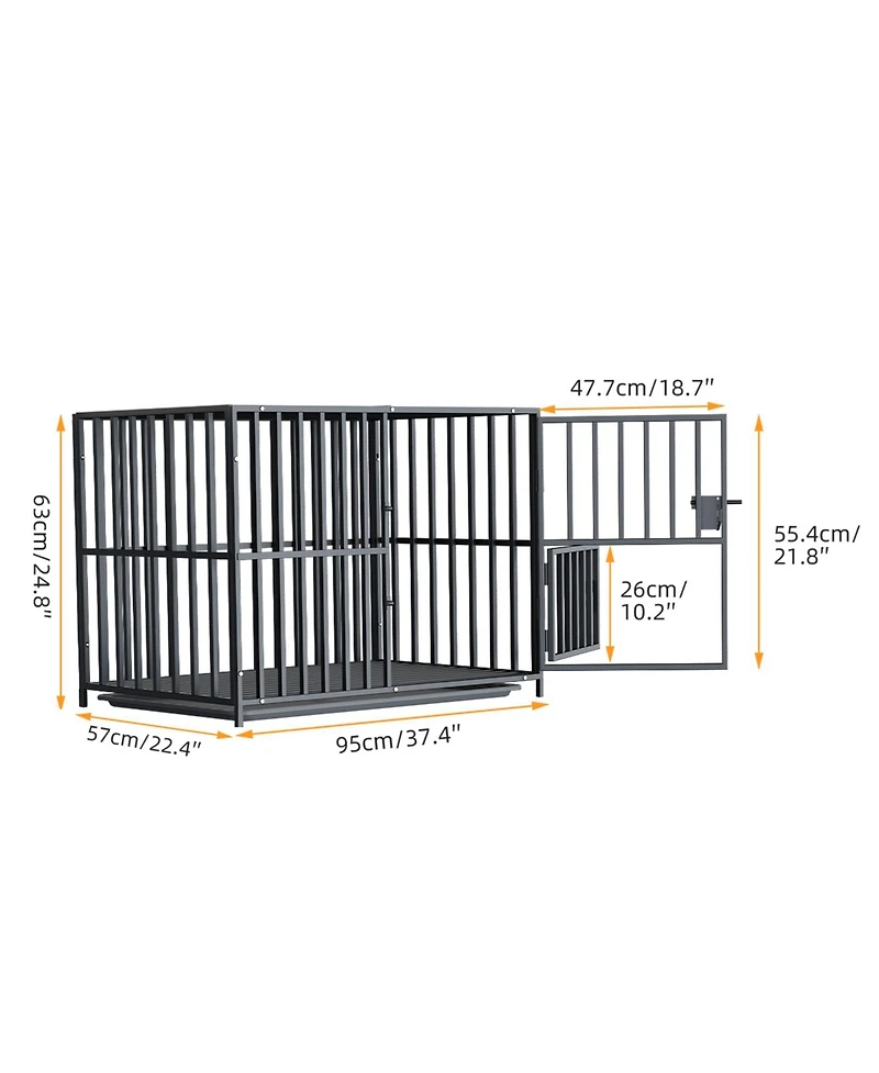 Bingopaw Stackable Heavy-Duty Dog Cage With Casters and Tray