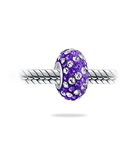 Bling Jewelry Set Of 2 Striped Crystal Spacer Bead Core .925 Sterling Silver