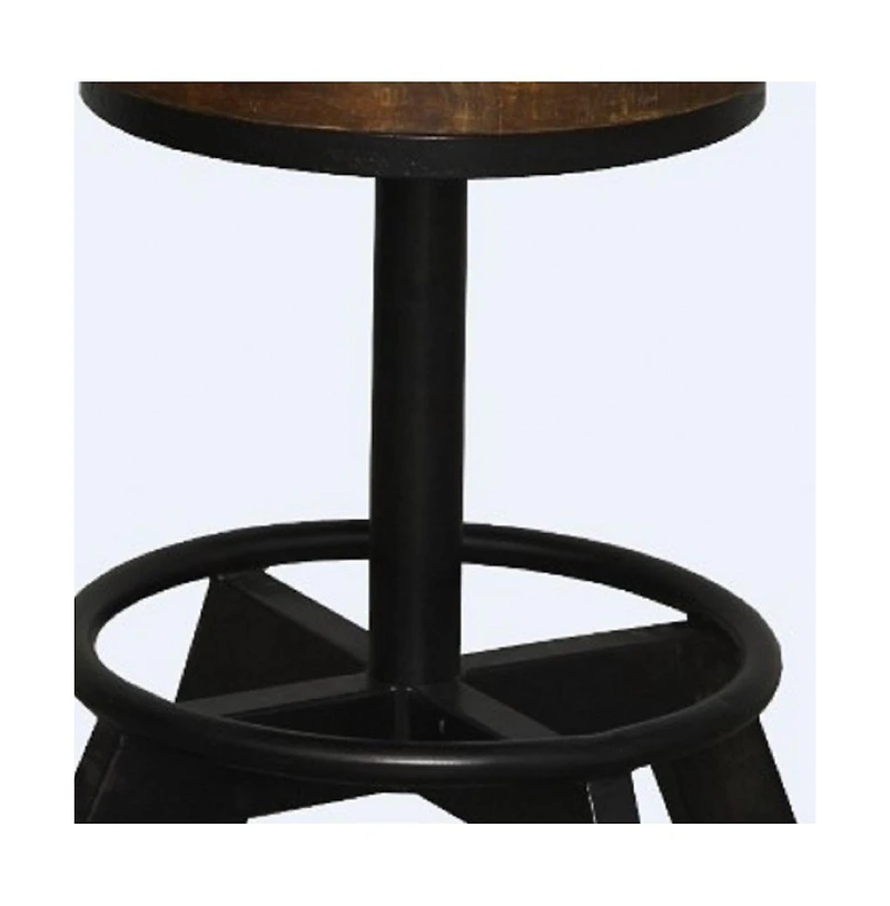 Industrial Iron Bar Stool with Backless Design for Bar Height Seating