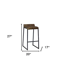Iron Backless Counter Height Bar Chair for Kitchen or Home Bar