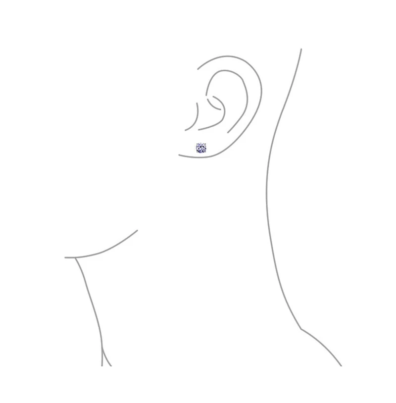 Bling Jewelry Set of 2 Round Multi Color Cz Stud Earrings Sterling Silver 7MM