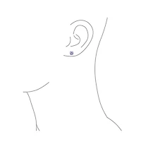 Bling Jewelry Set of 2 Round Multi Color Cz Stud Earrings Sterling Silver 7MM