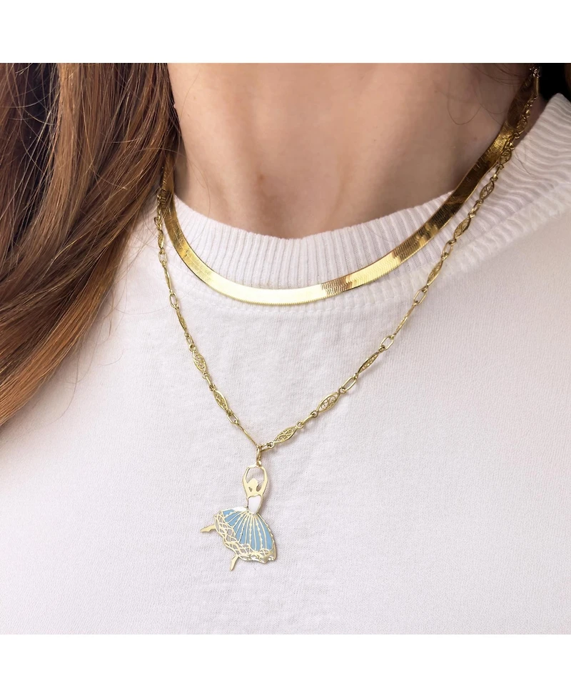 The Lovery Enamel Ballerina Charm 14K Gold