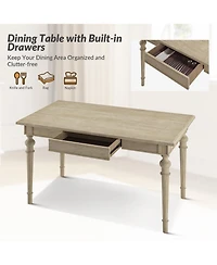 Pintu Farmhouse Dining Table With Drawer