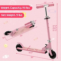 Folding Kick Scooter with 3 Adjustable Heights for Kids