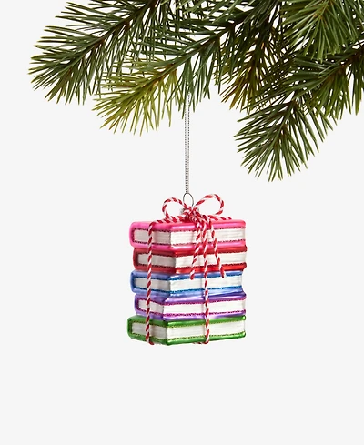 Holiday Lane Eclectic Charm Glass Book Stack Ornament, Macy's Exclusive