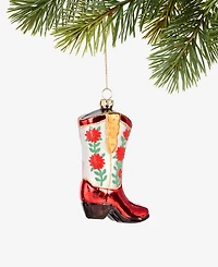 Holiday Lane Eclectic Charm Glass Cowboy Boot Ornament, Macy's Exclusive