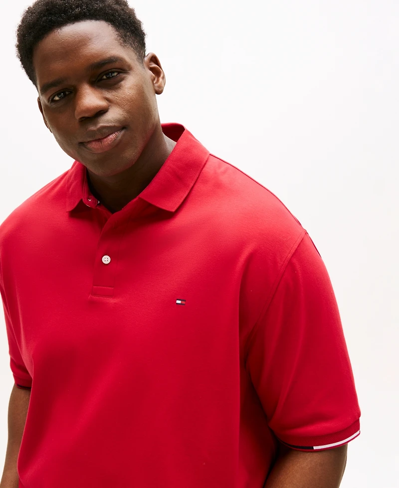 Tommy Hilfiger Men's Big & Tall Flag-Cuff Polo Shirt