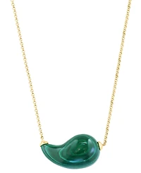 Effy Malachite Curved Teardrop Pendant Necklace in 14k Gold, 15" + 1" extender