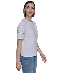 Karl Lagerfeld Paris Women's Logo-Trim Top