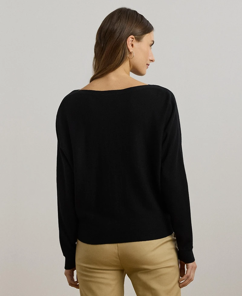 Lauren Ralph Women's Cotton-Blend Dolman-Sleeve Sweater