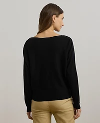 Lauren Ralph Women's Cotton-Blend Dolman-Sleeve Sweater