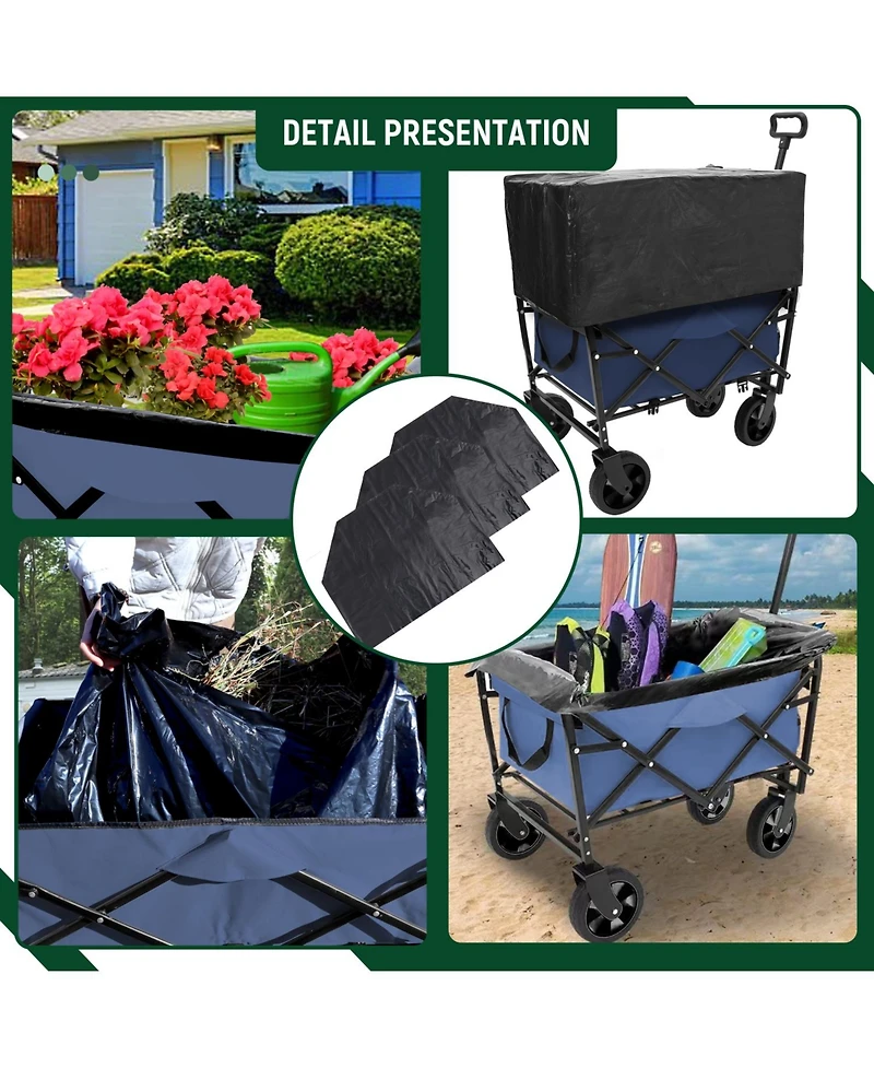 Streamdale Collapsible Utility Wagon with Liners Camping, Beach, Groceries