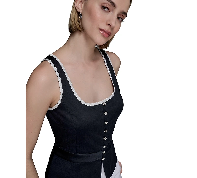 Karl Lagerfeld Paris Women's Sleeveless Blouse