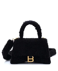 Pre-Owned Balenciaga Small Fluffy Hourglass Top Handle Bag Fur