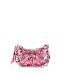 Pre-Owned Balenciaga Mini Le Cagole Giant Studs Shoulder Bag Leather with Crystals