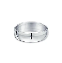 Bling Jewelry Simple Traditional Dome Promise Band Ring .925 Sterling Silver 7MM Comfort Fit