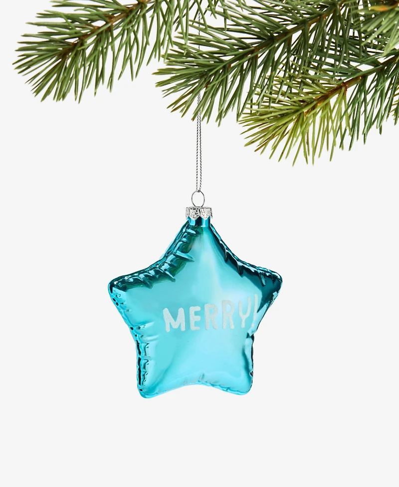 Holiday Lane Merry Magic Blue Puffy Star Ornament, Macy's Exclusive
