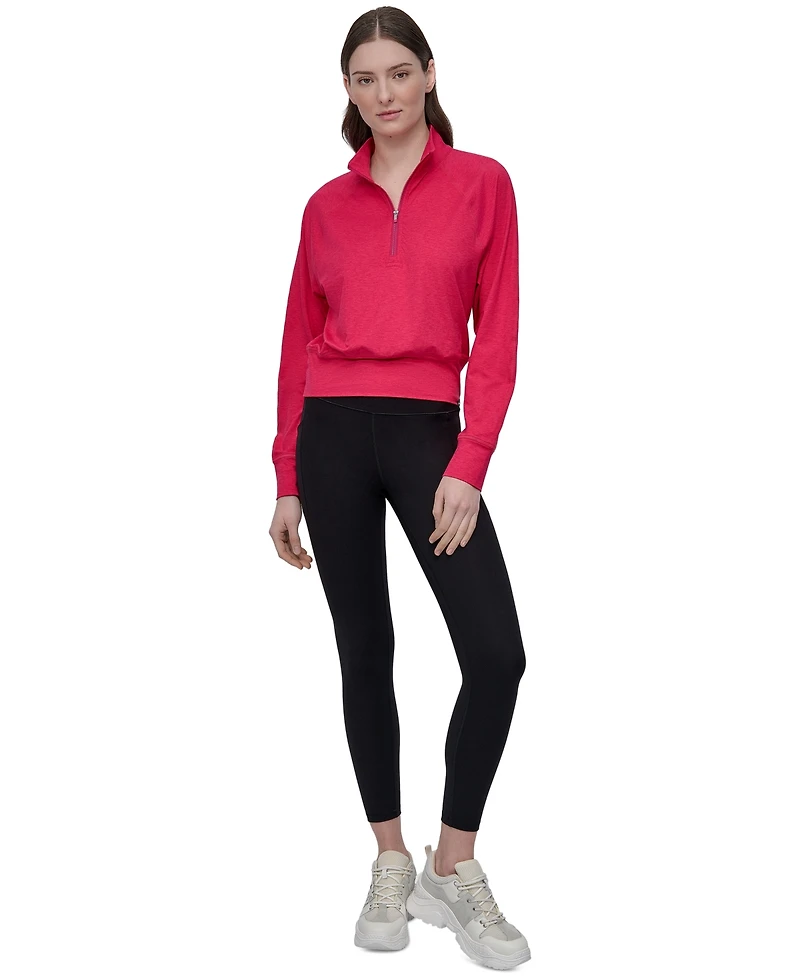 Dkny Sport Women's Space-Dyed Half-Zip Raglan-Sleeve Top