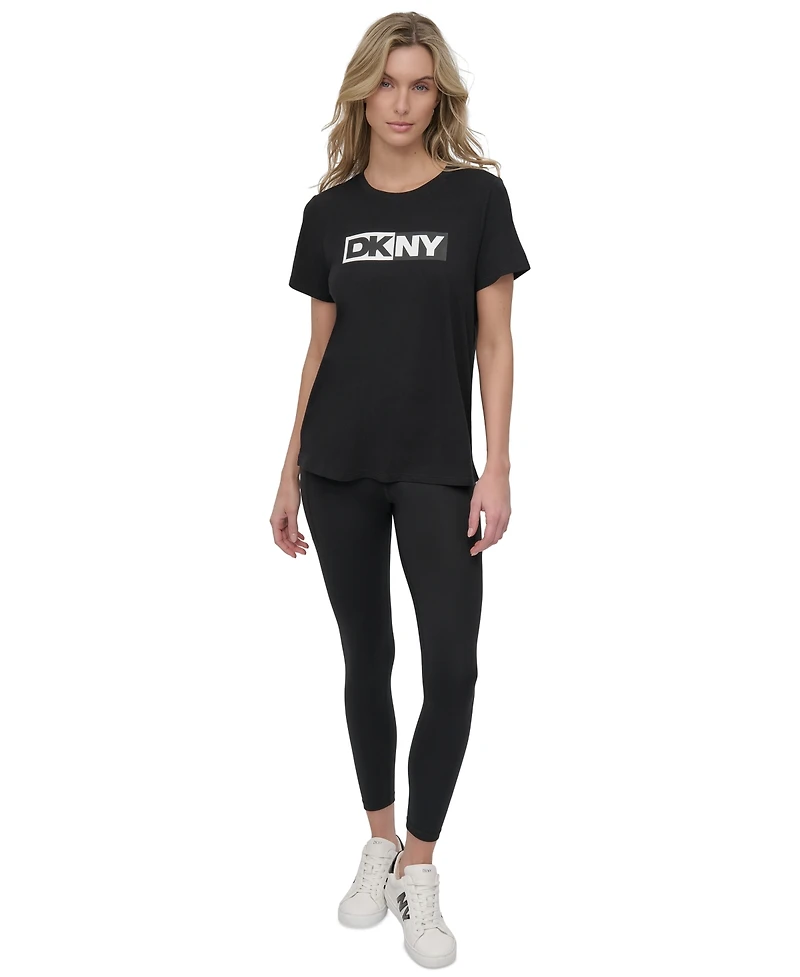 Dkny Sport Women's Colorblocked-Logo Crewneck T-Shirt
