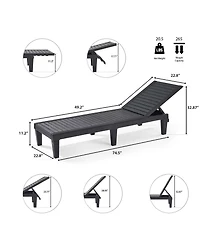 Adjustable & Waterproof Outdoor Patio Chaise Lounge Chairs - 1-Count