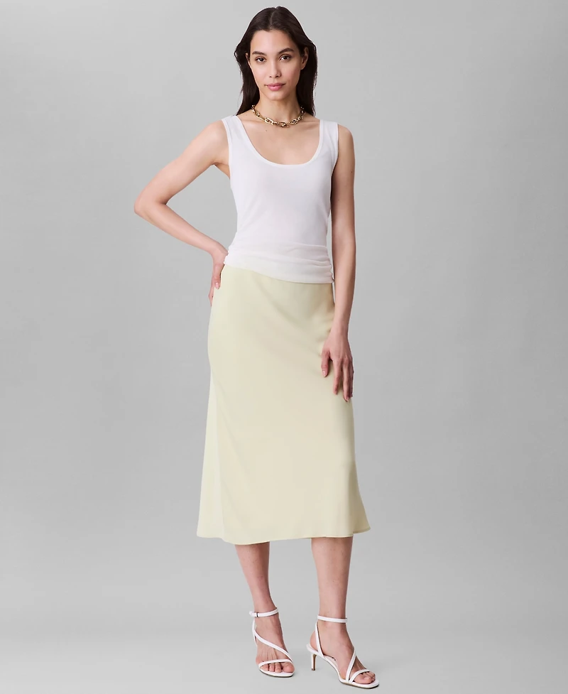 Calvin Klein Women's Logo-Waist Pull-On Midi Skirt