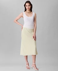 Calvin Klein Women's Logo-Waist Pull-On Midi Skirt