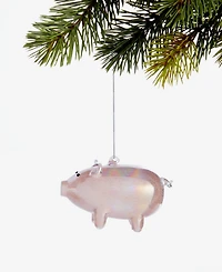 Holiday Lane Pastel Shine Pink Glitter Pig Ornament, Macy's Exclusive