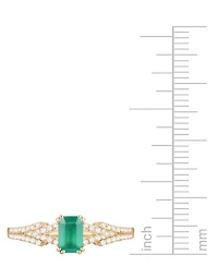 Emerald (5/8 ct. t.w.) & Diamond (1/4 Ring 14k Gold (Also Ruby Sapphire)