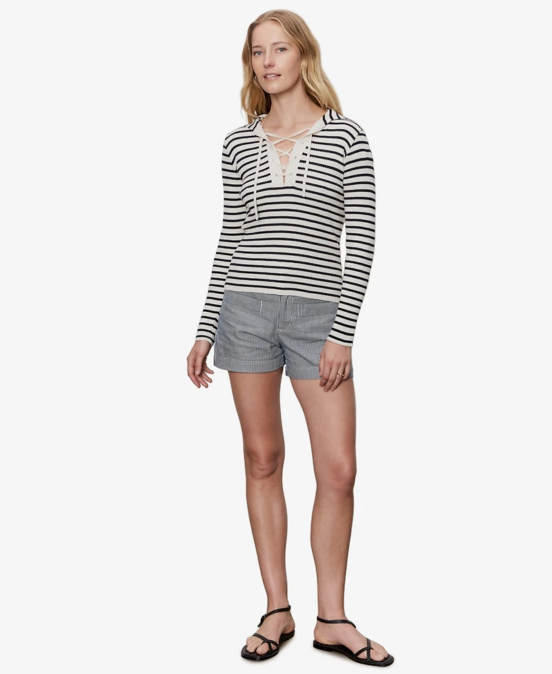 Sanctuary Women's Lace Up Pop Over Top