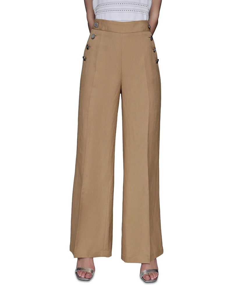 Karl Lagerfeld Paris Women's Linen-Blend Sailor Pants