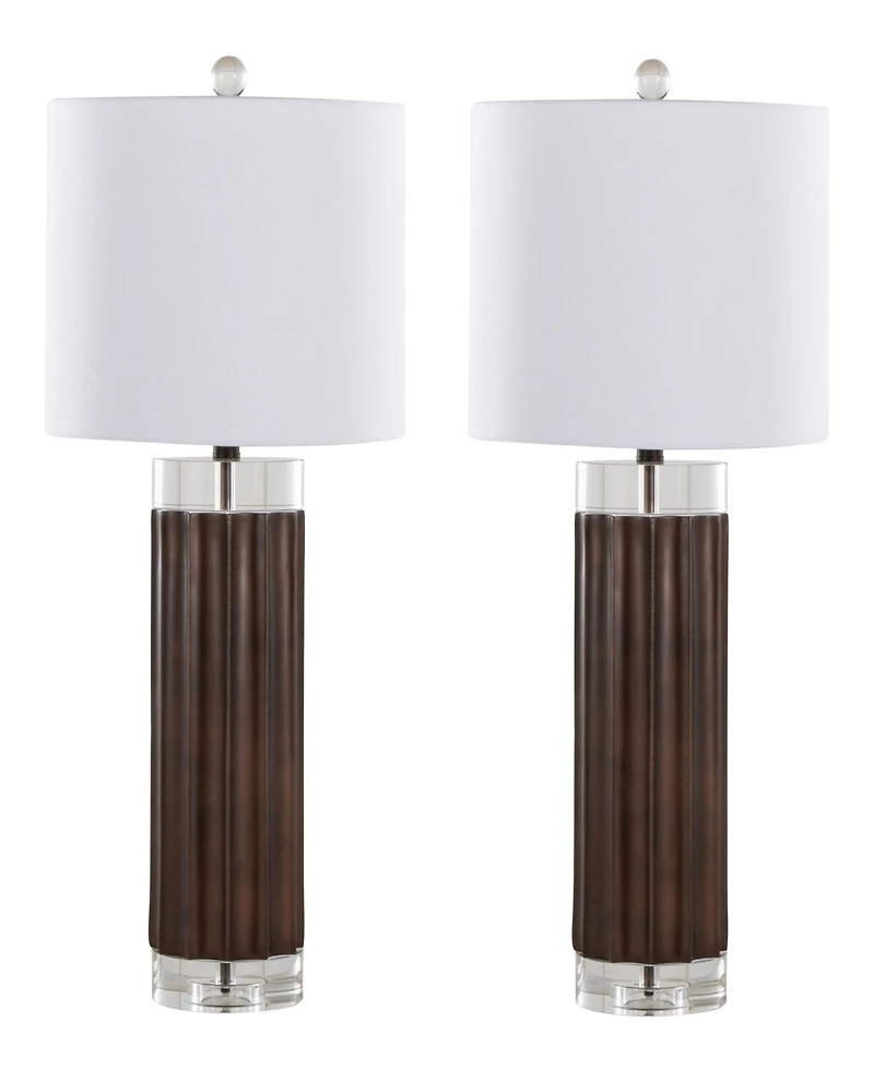 Lumisource 29.25" Polyresin Cylinder Table Lamp, Set of 2