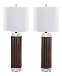 Lumisource 29.25" Polyresin Cylinder Table Lamp, Set of 2