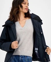 Rains Women's Snap-Front Hooded Waterproof Jacket