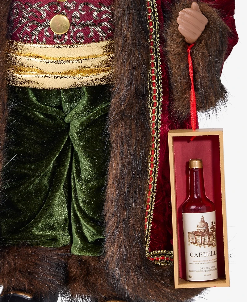 Holiday Lane Heritage African American Santa With Wine, Macy's Exclusive