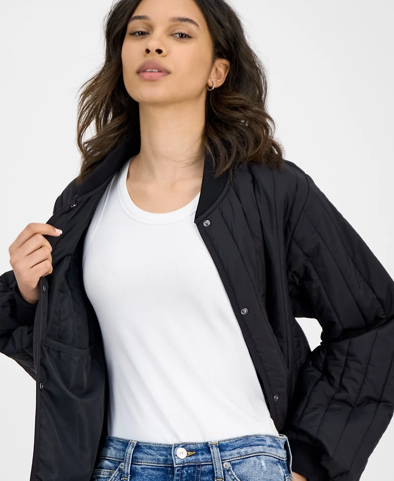 Rains Women's Stand-Collar Bomber Jacket