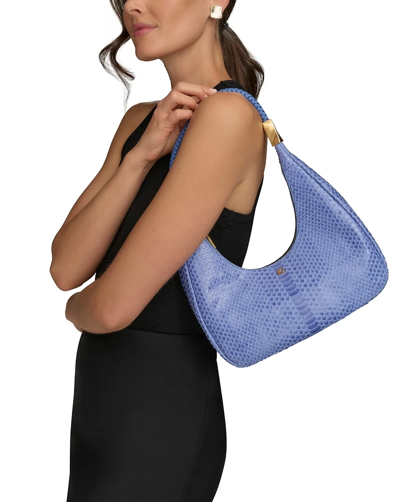 Donna Karan New York Quogue Skipper Snake Small Leather Shoulder Bag