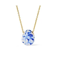 Ana Luisa Gold Statement Necklace - Pebble Mini Marble Blue