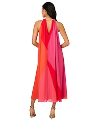 Adrianna Papell Women's Colorblocked Halter Dress